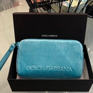 Dolce & Gabbana Turquoise Velvet Clutch